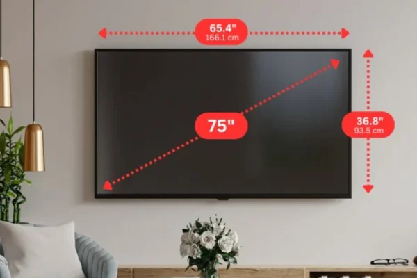 75 Inch TV Dimensions: The Number Refers to the Diagonal — Not the Width.