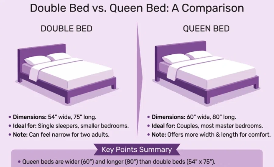 Double Bed vs. Queen Bed